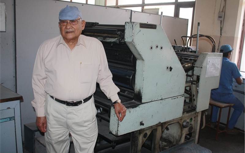 MK Bhargava, the founder of Kumar Printers, says in the early days when he came into printing, he operated this single-colour printing press himself. The equipment still holds a pride place in the company shopfloor