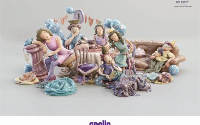 Apollo Tyres by J Walter Thomson  This print campaign showcased punctured occasions, with visuals of deflating elements in the frame. Much like what would happen if one doesn’t use the brand’s radial tyres.