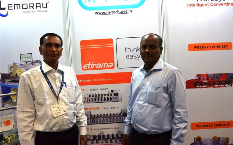 N Abu, director, M-Tech Print Solutions (with) with his associate at Labelexpo India