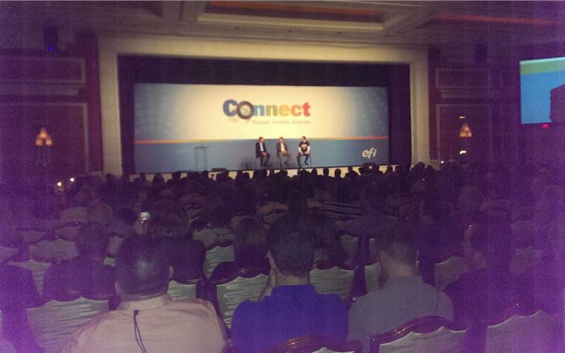 2000+ attendees watching Marc Olin, COO, talking to customers about their success stories