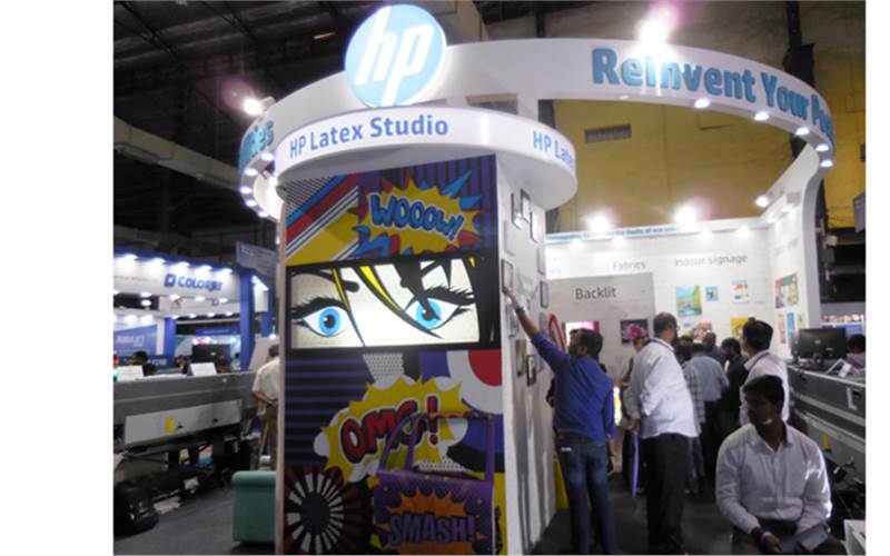 HP had two booths. In one booth, the company focused on the signage industry and showcased value proposition with Latex printers. The other booth displayed a mix of solutions