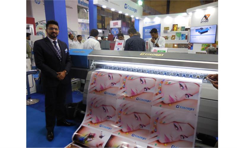Smarth Bansal of Colorjet India. The company launched Aurajet series II AJ-1821 and Verve mini wide-format garment printers at the show and closed deals for more than 50 machines