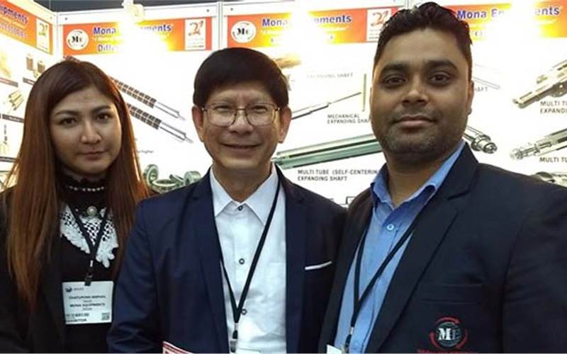 (l-r) Pawan Kumar Singh (extreme right), managing director, Mona Equipments with his overseas partner