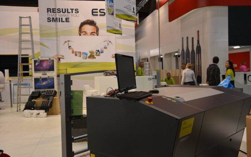 Esko&#8217;s CDI Spark 2530 being installed at the stall. Esko will also showcase its newest release, Full HD Flexo solution