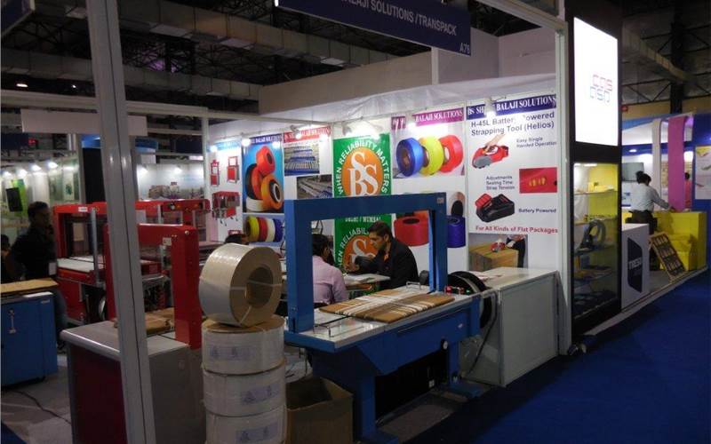 Shree Balaji Solutions are showcasing corrugated three side bundle and strapping machine at the show