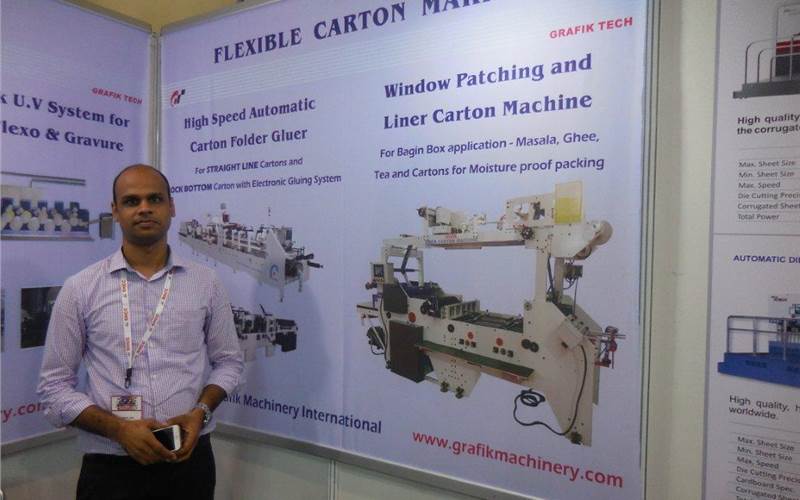 Kanish Jain of Grafik Machinery, said, "We are present at the show to explore the western region and concentrating on carton folding gluer and window patching machine"