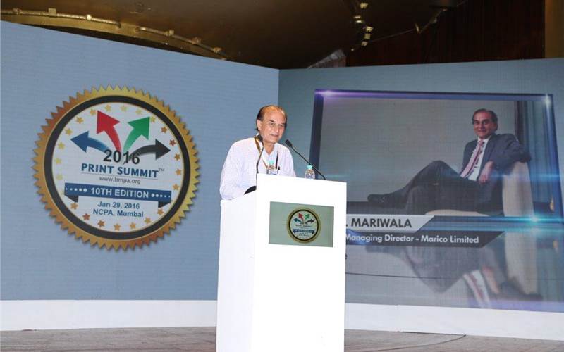 In his keynote address, Marico's chairman and managing director, Harsh Mariwala took the 900 audiences of Print Summit down the Parachute and Saffola memory lane