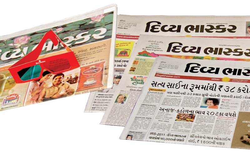 PrintWeek India Newspaper Printer of the Year 2011 - Divya Bhaskar. The newspaper created an innovation by producing 3-D newspapers and newspapers with fragrance. It is these innovative features that set it apart from the other newspapers in this category