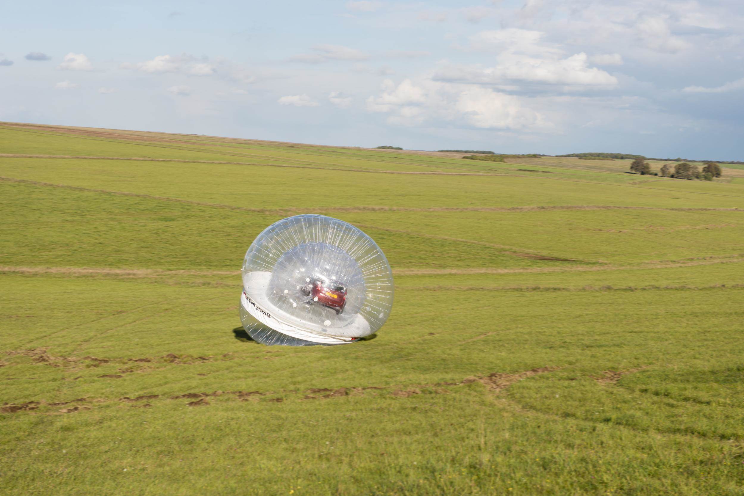 Nissan showcases safety shield inside world’s biggest Zorb… with a car ...